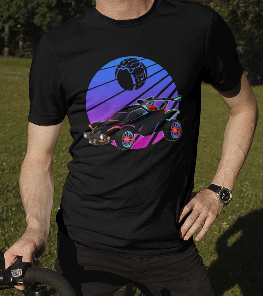 Rocket Soccer Car League Vibrant Distressed Gamer T-Shirt