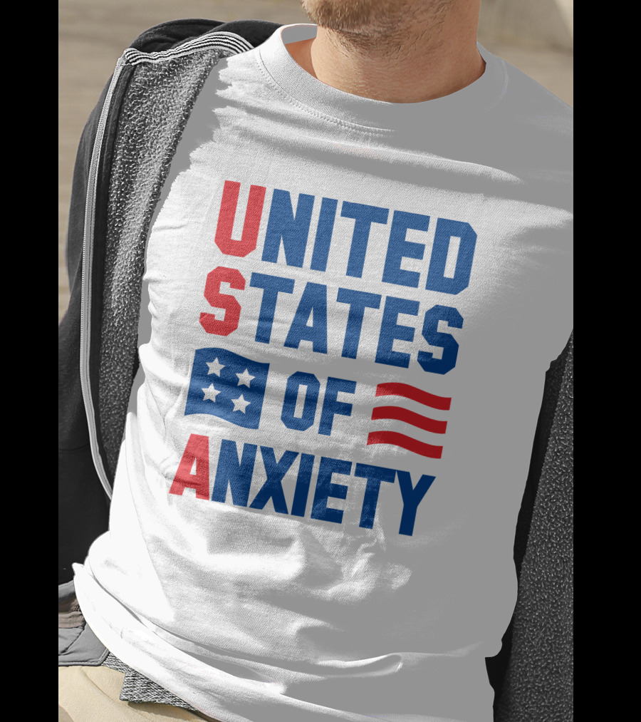 United States Of Anxiety USA Flag T-Shirt