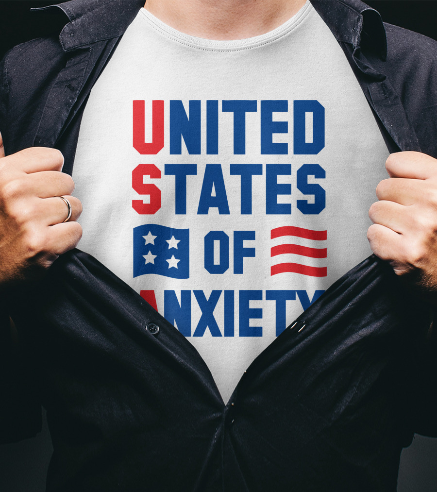 United States Of Anxiety USA Flag T-Shirt