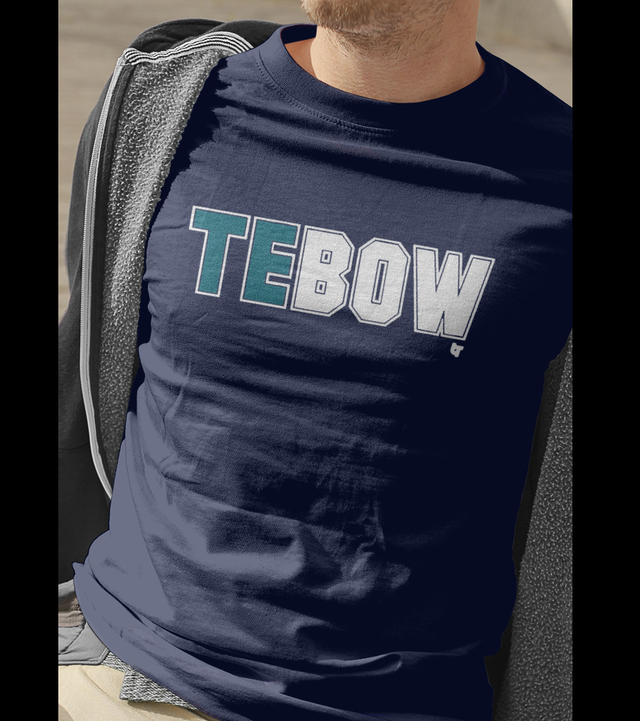 TEBOW Tim Tebow Dark Blue Block Lettering T-Shirt