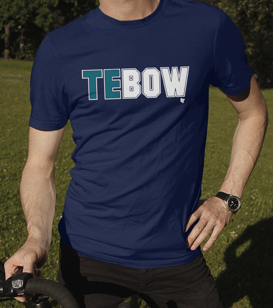 TEBOW Tim Tebow Dark Blue Block Lettering T-Shirt