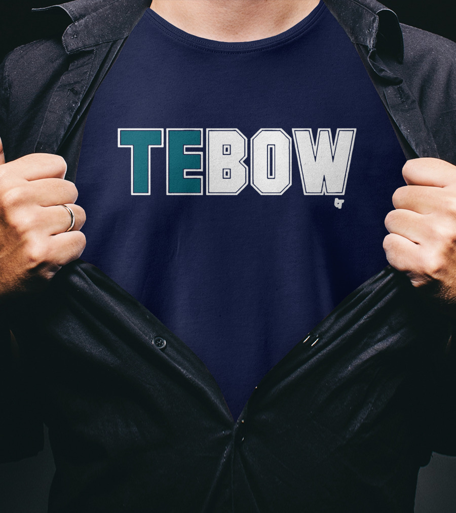 TEBOW Tim Tebow Dark Blue Block Lettering T-Shirt