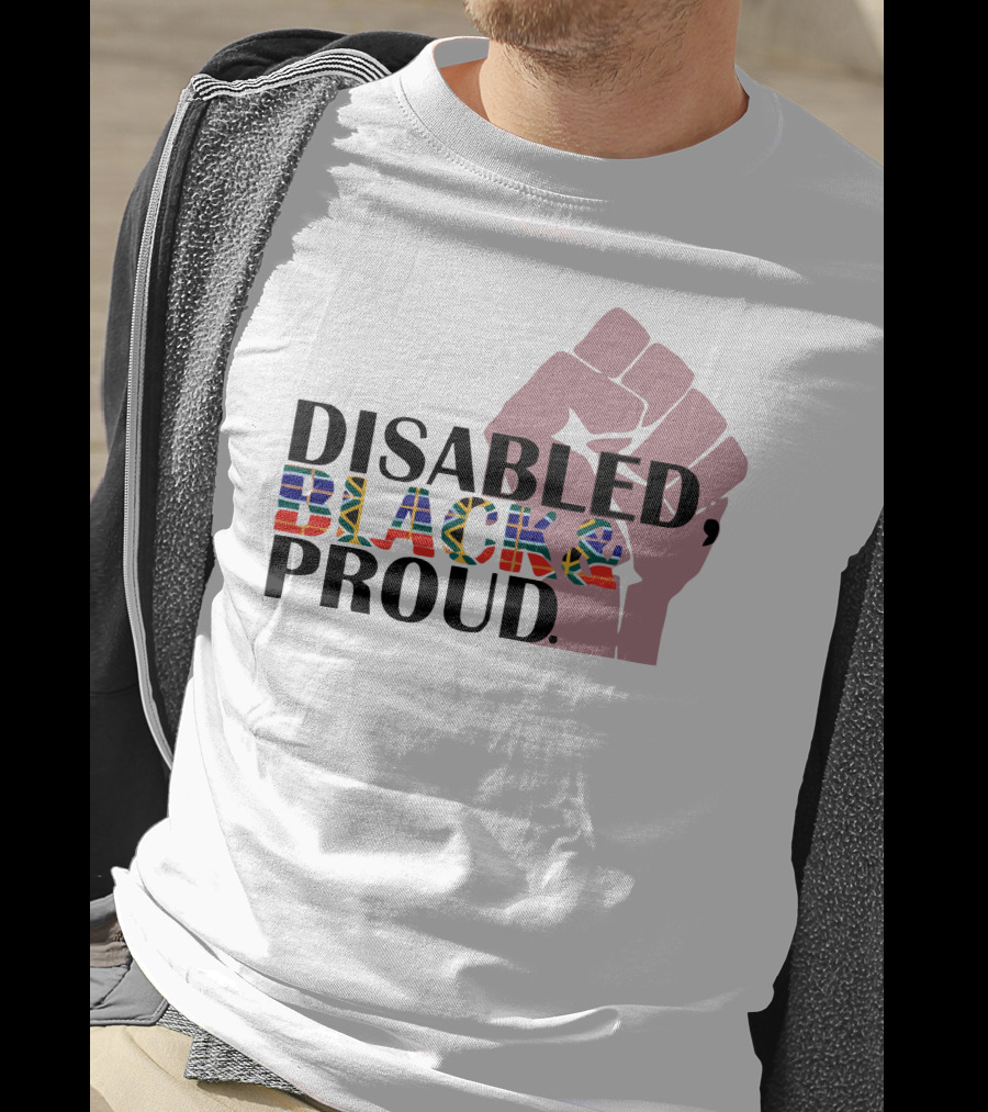 Disabled Black And Proud Raised Fist Flag T-Shirt