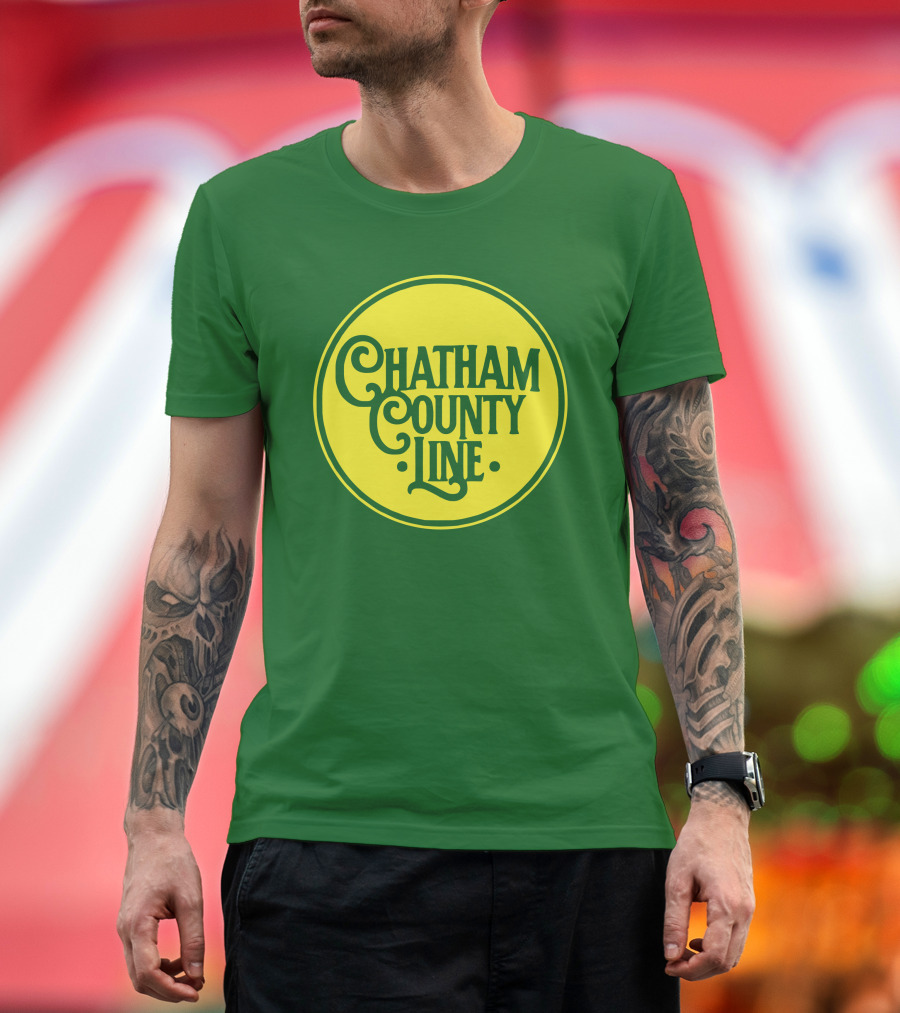 Chatham County Line Vintage Circle Logo on Green Background T-Shirt