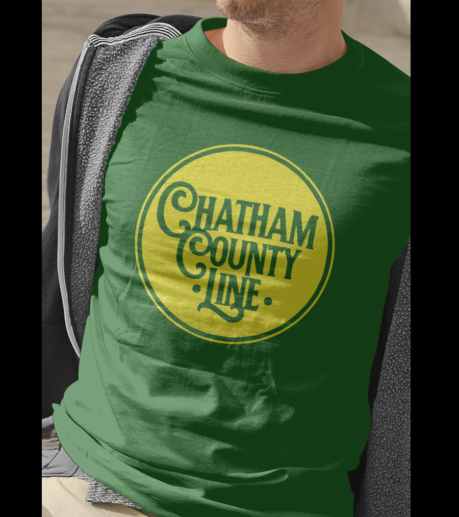 Chatham County Line Vintage Circle Logo On Green Background T-Shirt