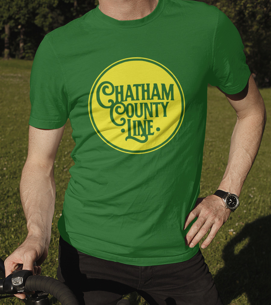 Chatham County Line Vintage Circle Logo On Green Background T-Shirt