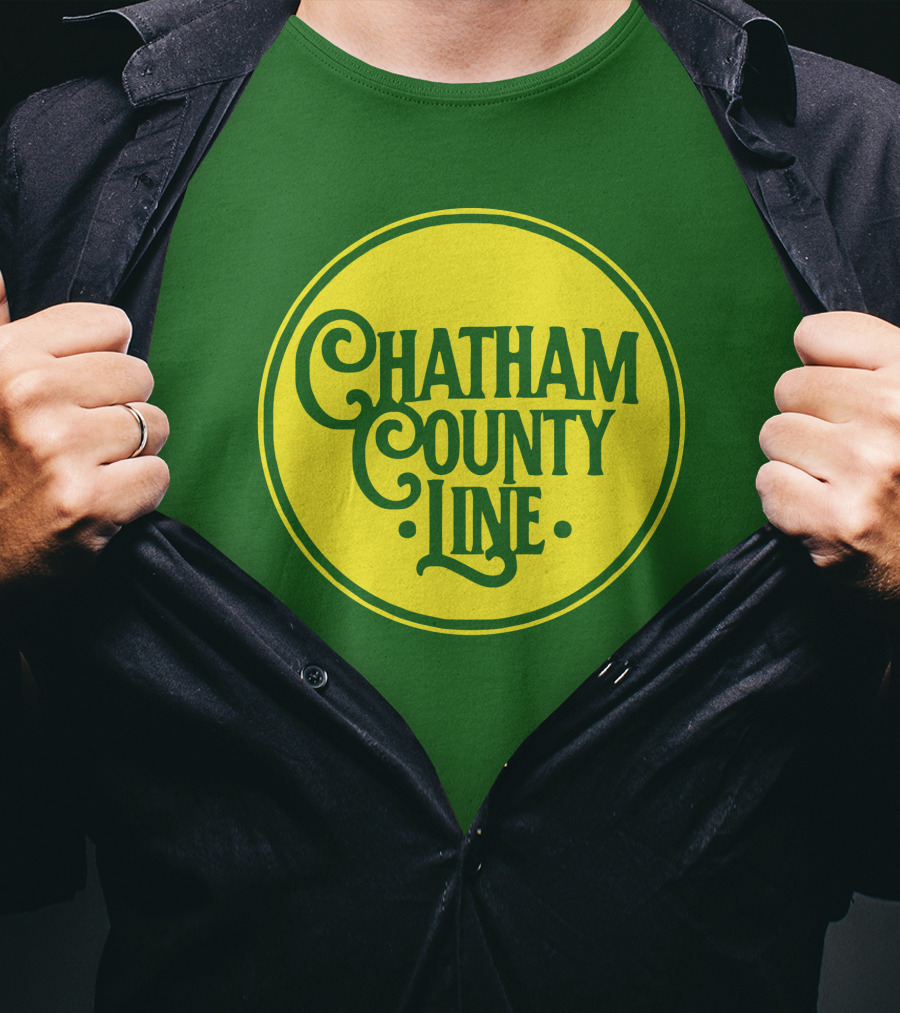 Chatham County Line Vintage Circle Logo On Green Background T-Shirt