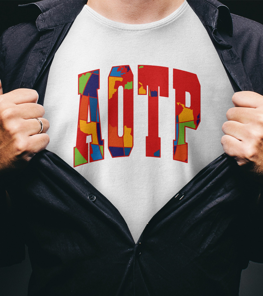 AOTP Bold Multicolor Lettering T-Shirt