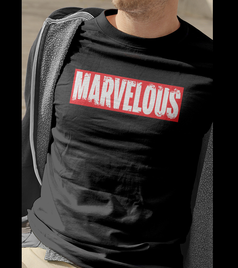 MARVELOUS Bold Red Block Lettering T-Shirt