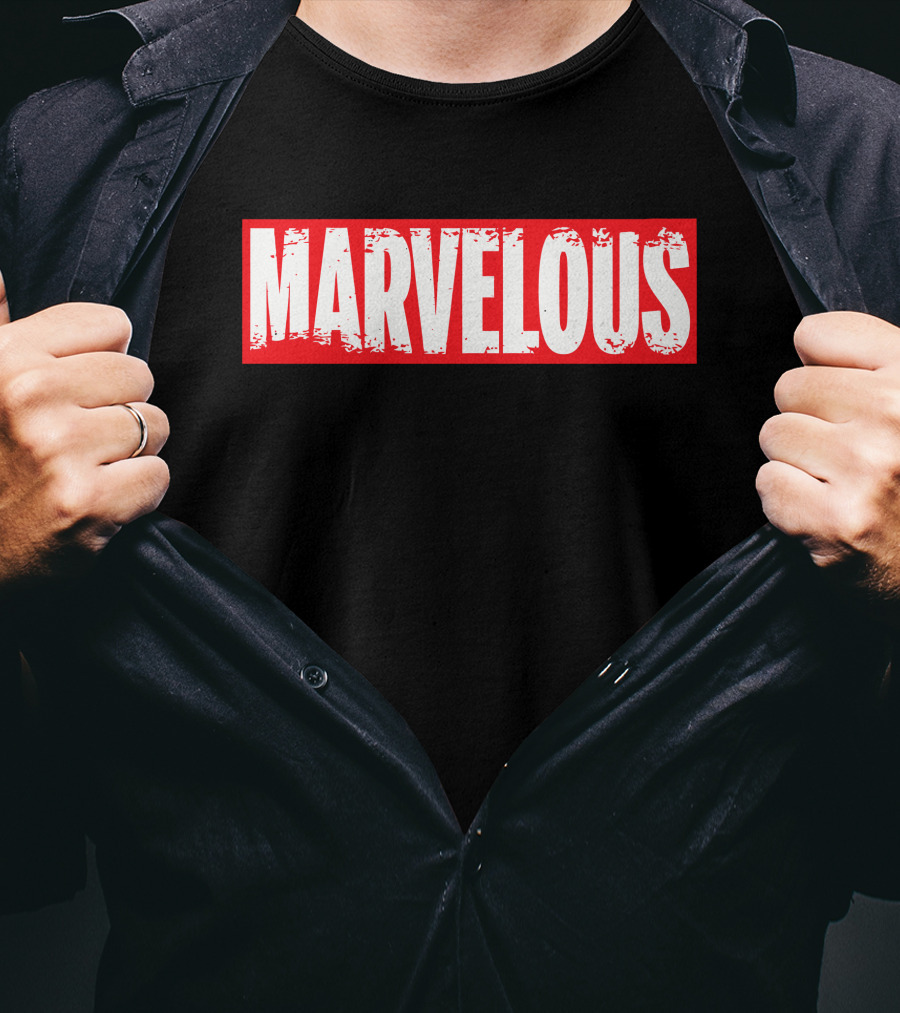 MARVELOUS Bold Red Block Lettering T-Shirt
