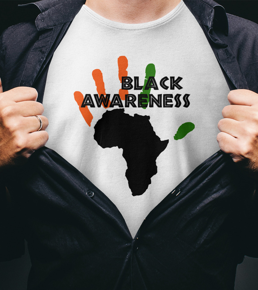Black Awareness Africa Handprint T-Shirt
