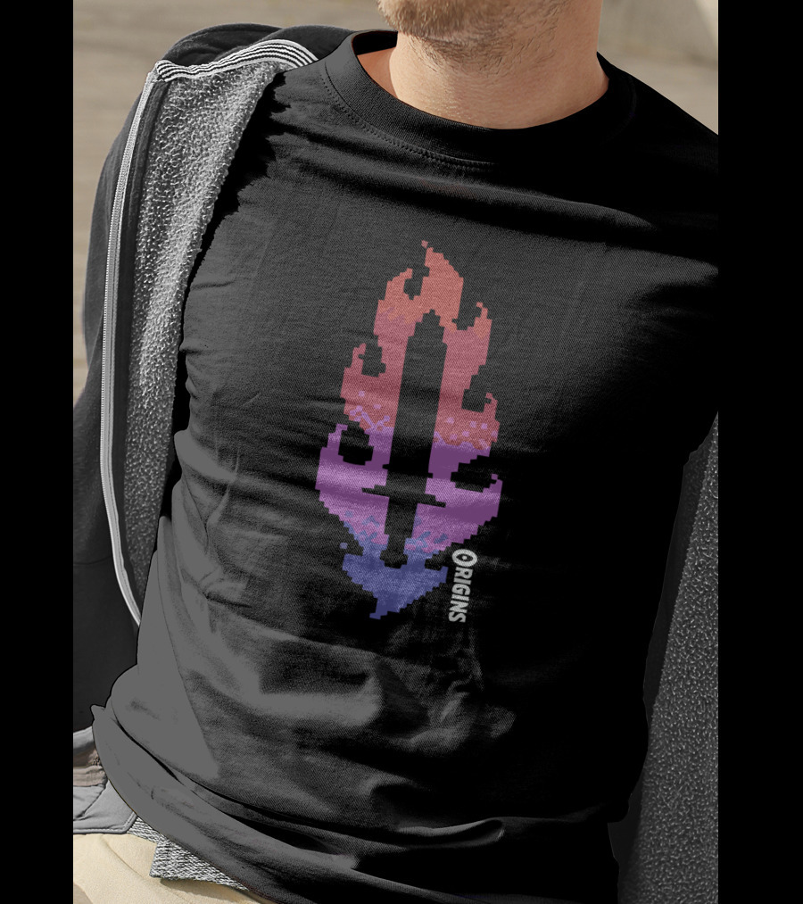 Drlupo Merch Shop Pixelated Sword Flame Origins T-Shirt