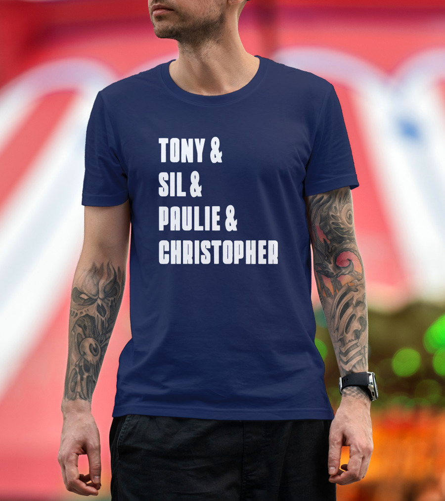 Tony and Sil and Paulie and Christopher Sopranos Characters T-Shirt