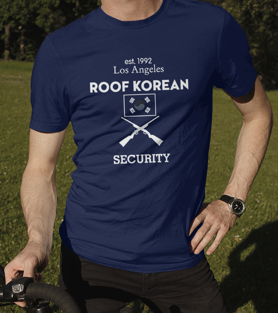 Est. 1992 Los Angeles Roof Korean Security T-Shirt