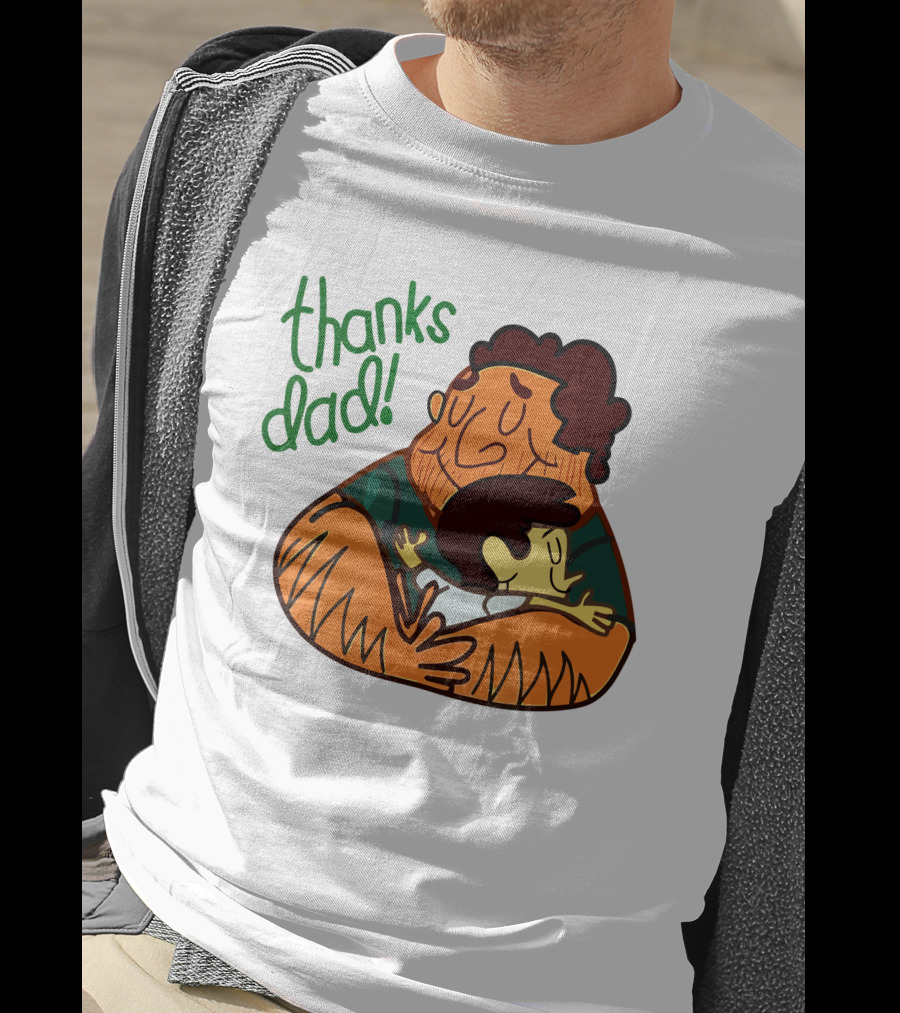 Thanks Dad Happy Hugging Dad And Child T-Shirt