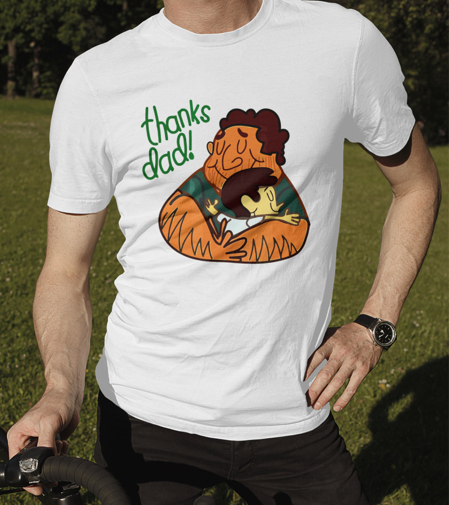 Thanks Dad Happy Hugging Dad And Child T-Shirt