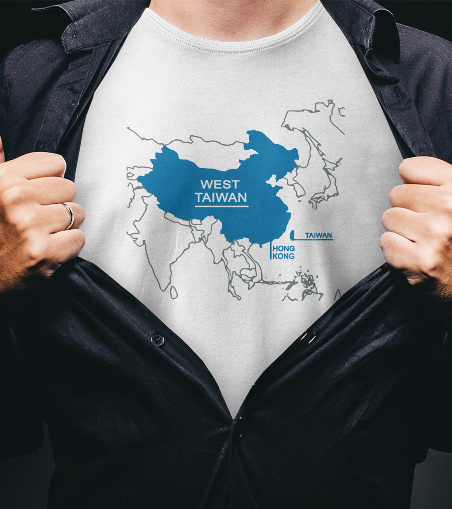 West Taiwan Map With Taiwan Hong Kong T-Shirt