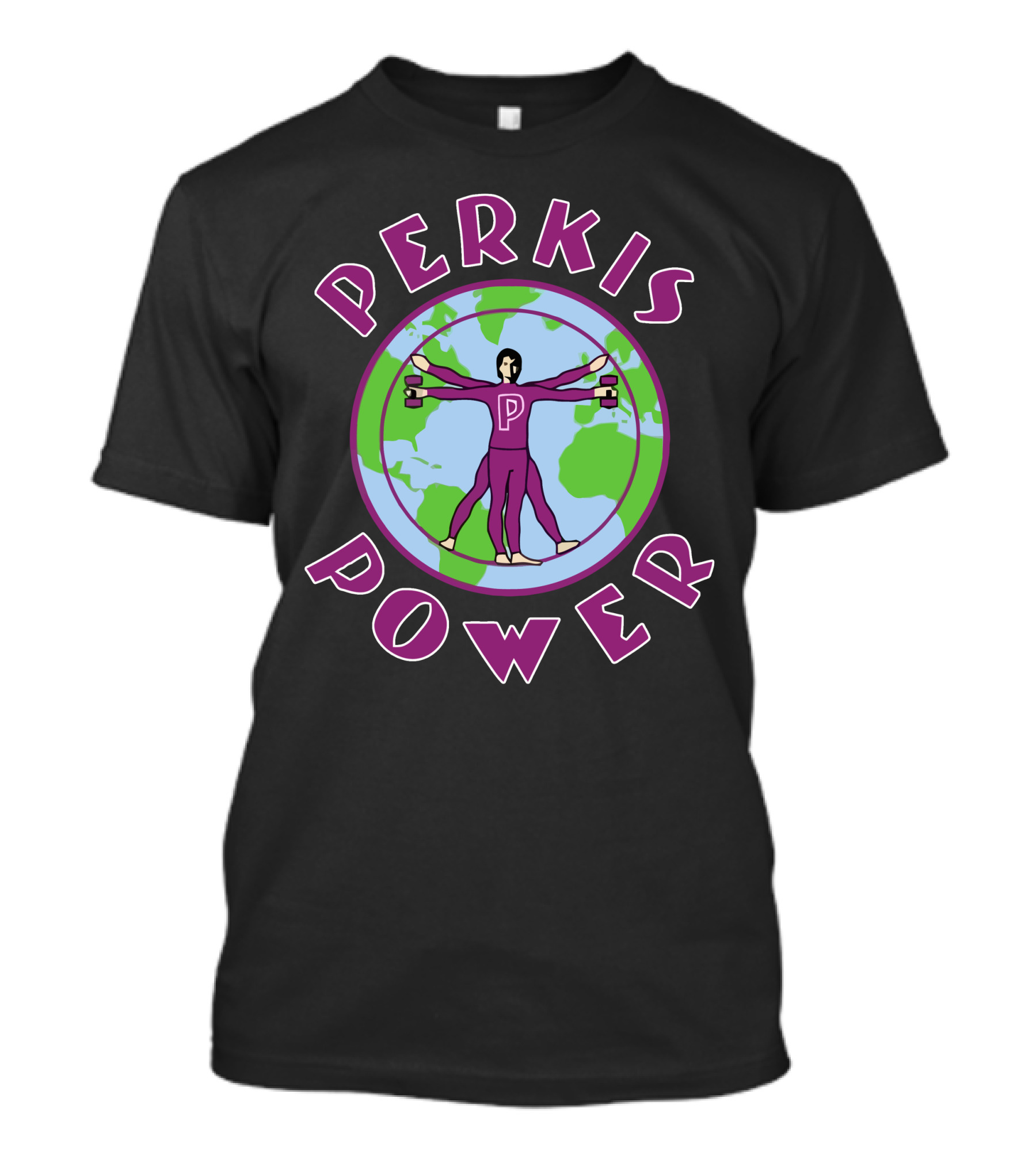 Perkis Power Camp Hope Fitness Icon With World Background T-Shirt