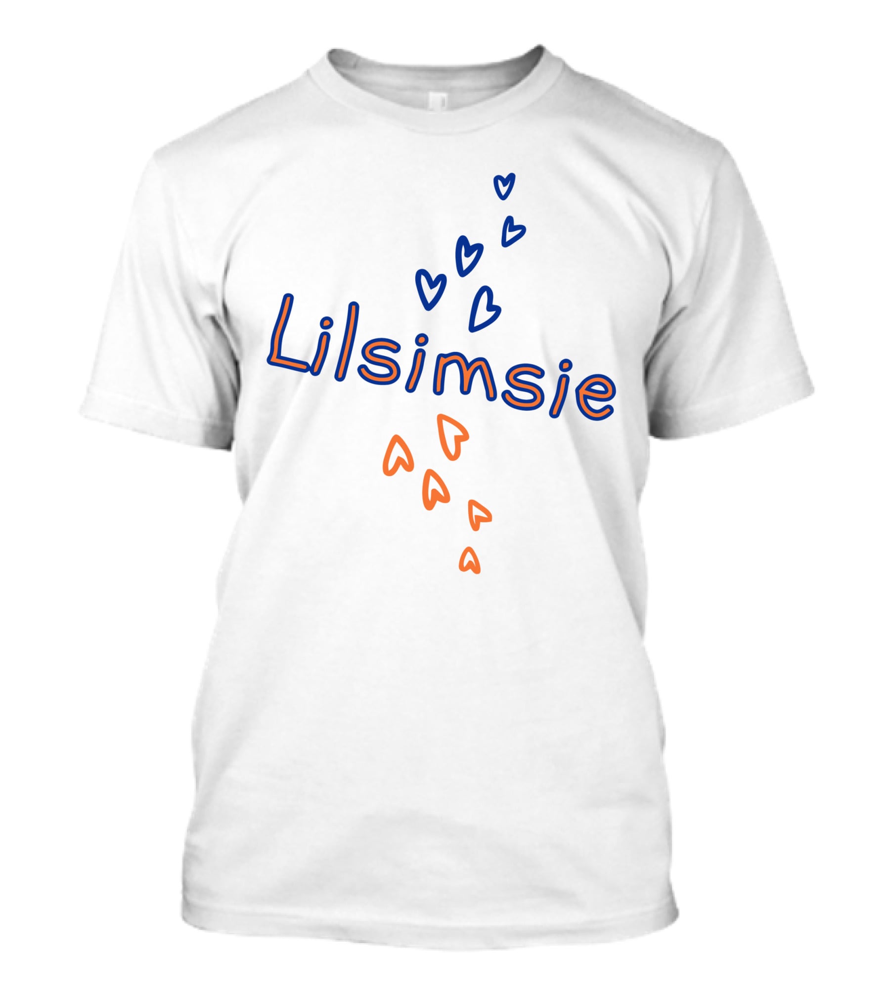 Lilsimsie Heart Pattern In Blue And Orange T-Shirt
