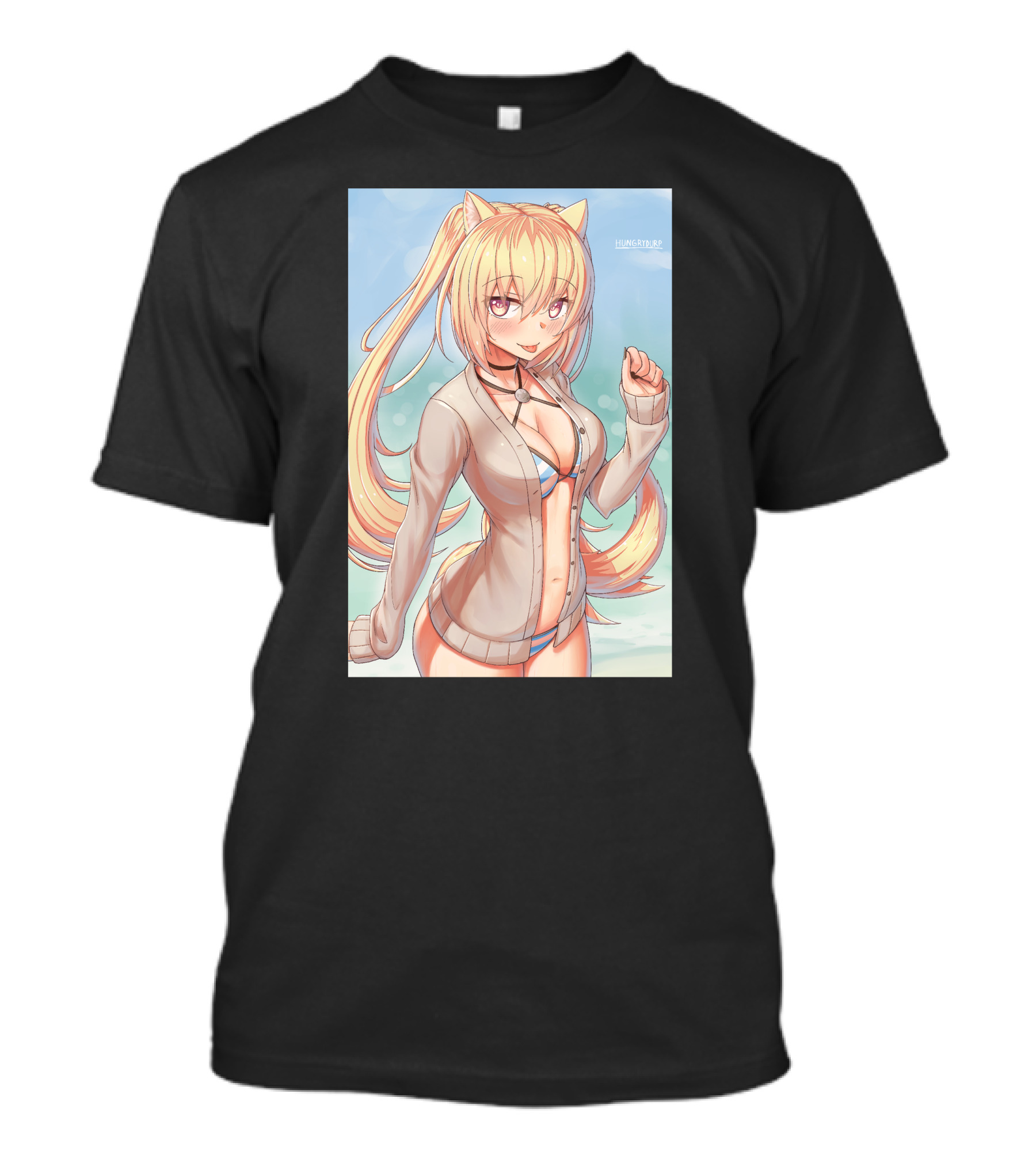 Snuffy Merch Hungrykitty Catgirl Anime Character T-Shirt