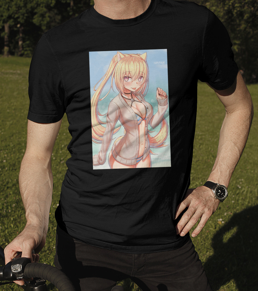 Snuffy Merch Hungrykitty Catgirl Anime Character T-Shirt