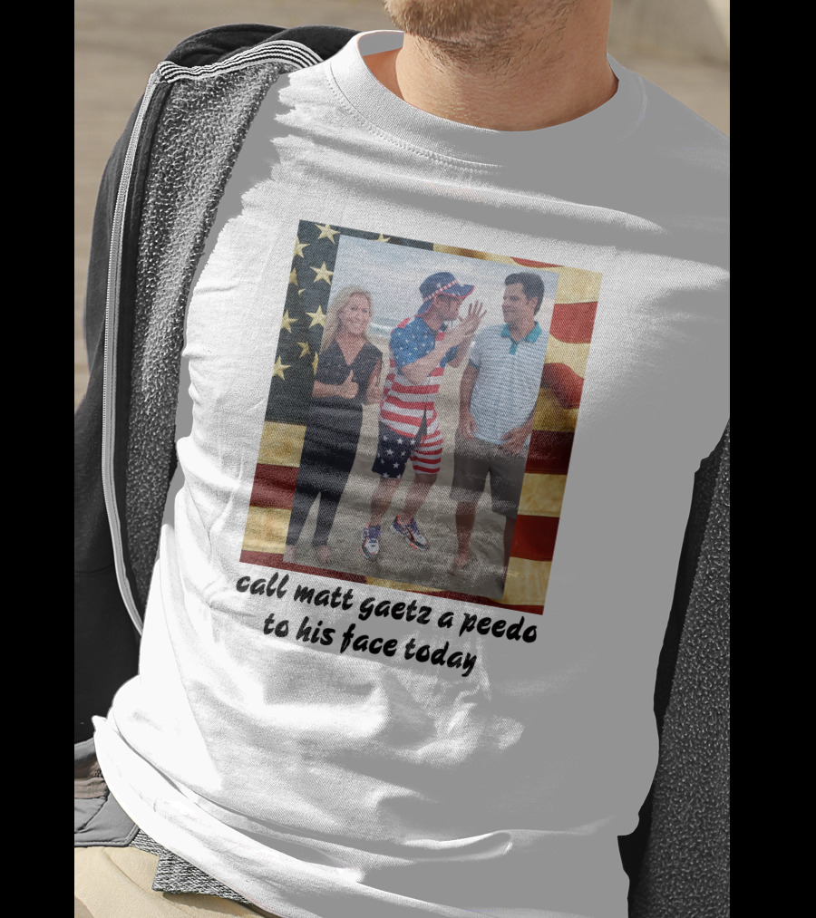 Call Matt Gaetz A Peedo To His Face Today American Flag Beach Photo T-Shirt
