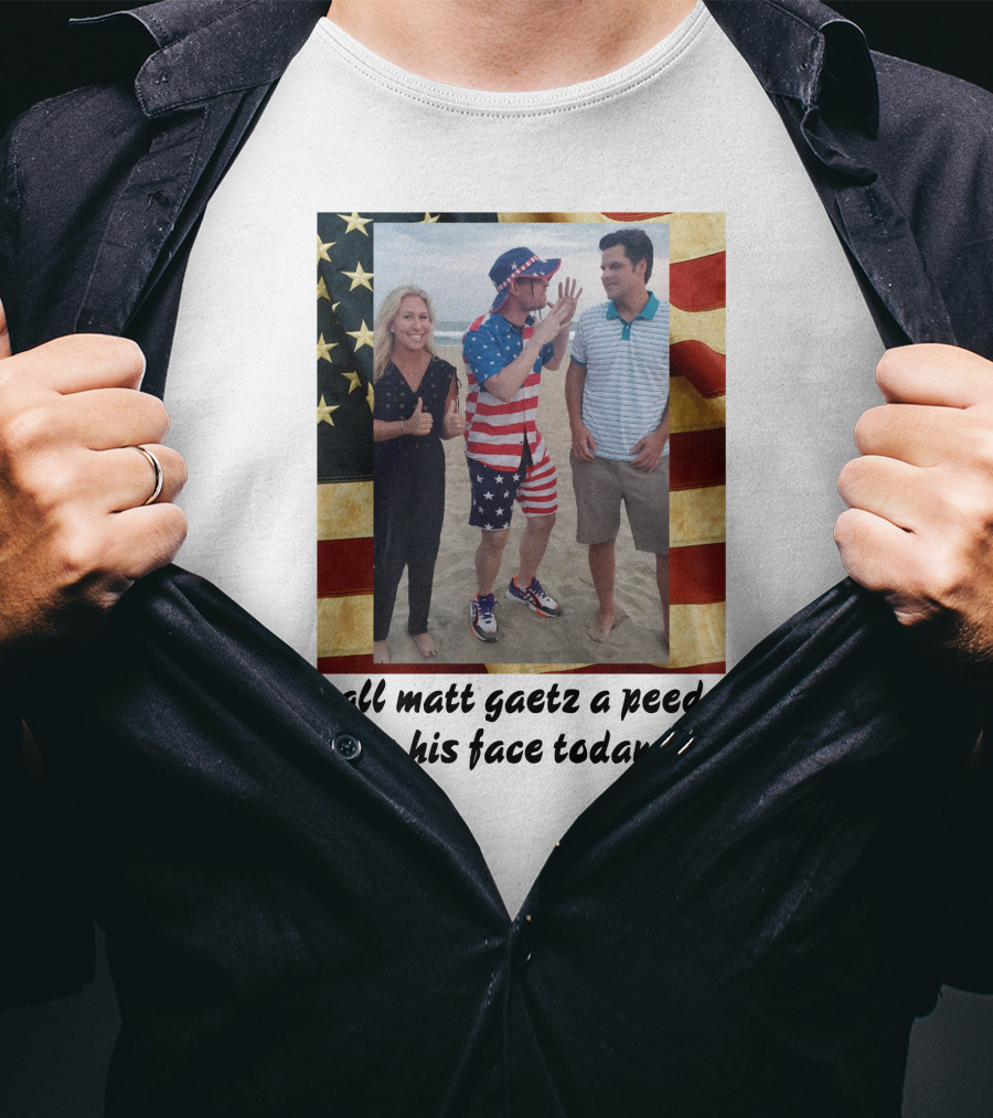 Call Matt Gaetz A Peedo To His Face Today American Flag Beach Photo T-Shirt