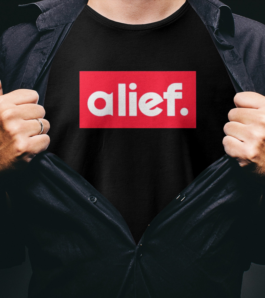 Alief Box Logo Red And Black T-Shirt