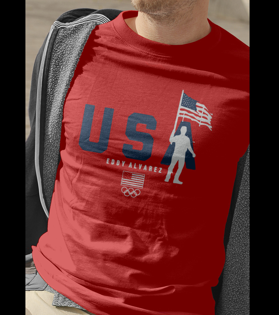 USA Eddy Alvarez Olympic Flag Bearer T-Shirt