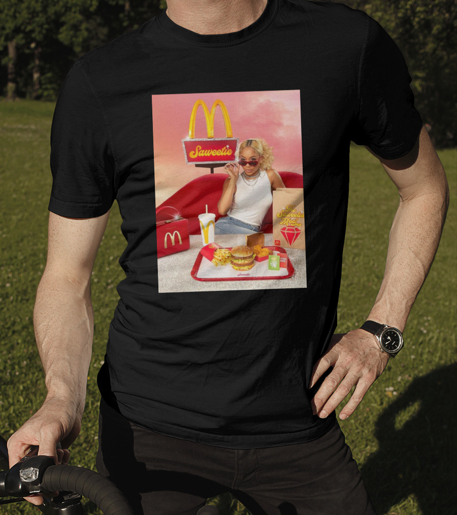 Saweetie Meal McDonald's Promo Featuring Iconic Branding And Menu Items T-Shirt