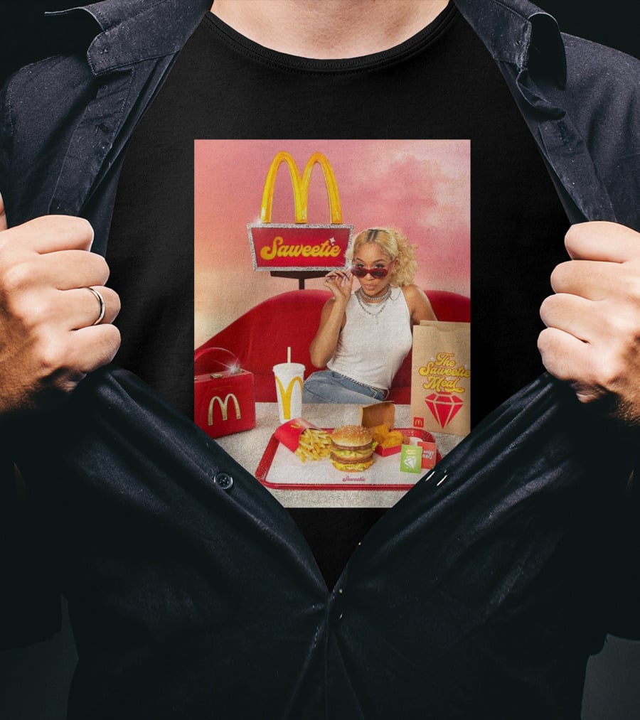 Saweetie Meal McDonald's Promo Featuring Iconic Branding And Menu Items T-Shirt