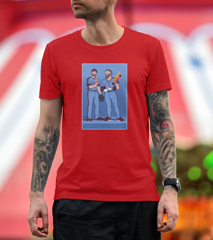 Bryce and Zack Flaming Baseball Bat T-Shirt