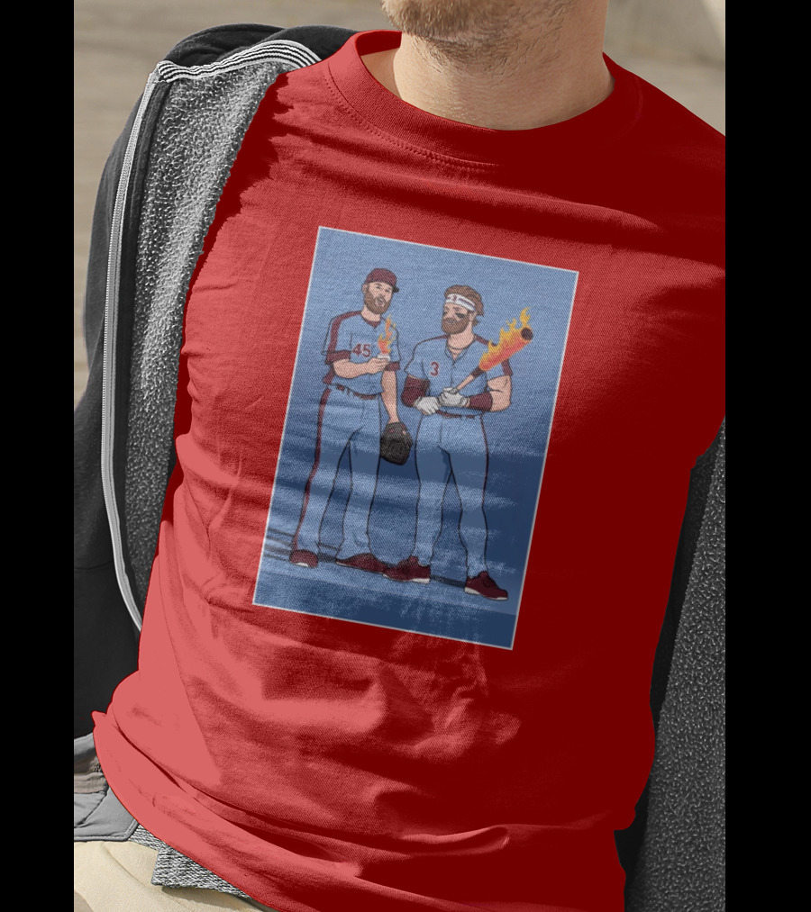 Bryce And Zack Flaming Baseball Bat T-Shirt