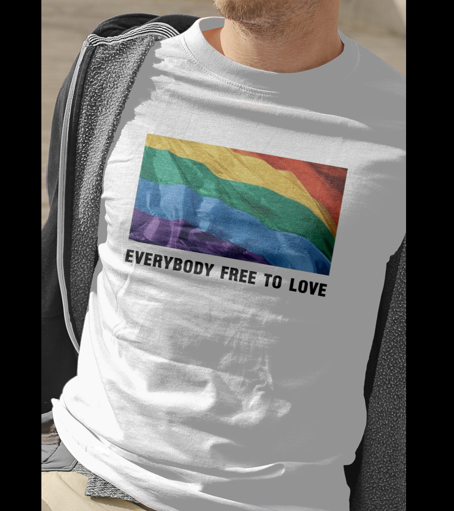 Everybody Free To Love Pride Rainbow Flag T-Shirt