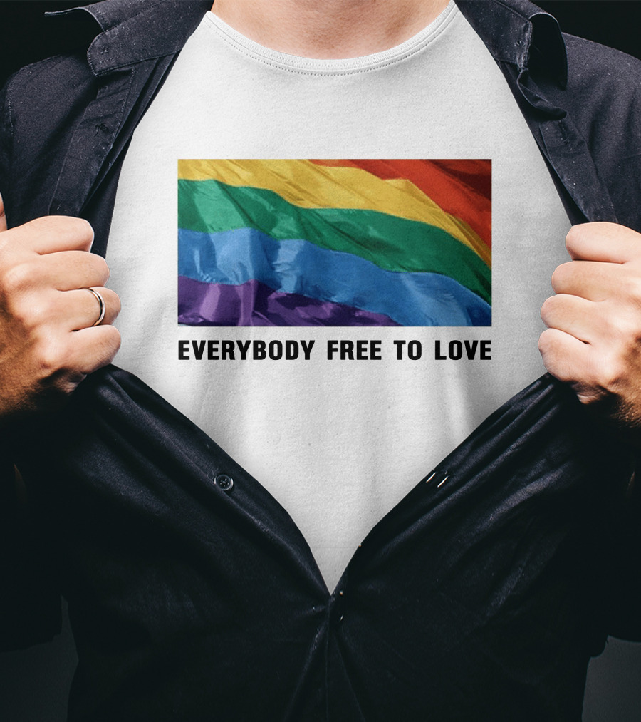 Everybody Free To Love Pride Rainbow Flag T-Shirt