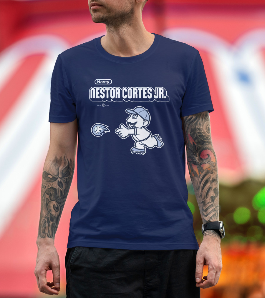 Nasty Nestor Cortes Jr. Cartoon Baseball New York Roto Wear T-Shirt