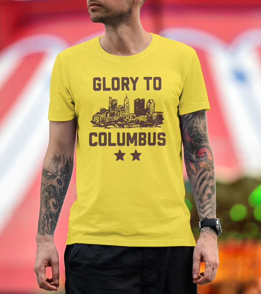 Glory To Columbus Skyline Two Stars T-Shirt