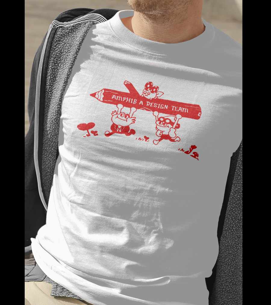 Amphibia Design Team Cartoon Characters With Red Pencil T-Shirt