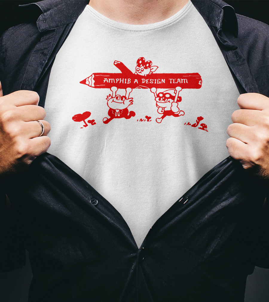 Amphibia Design Team Cartoon Characters With Red Pencil T-Shirt
