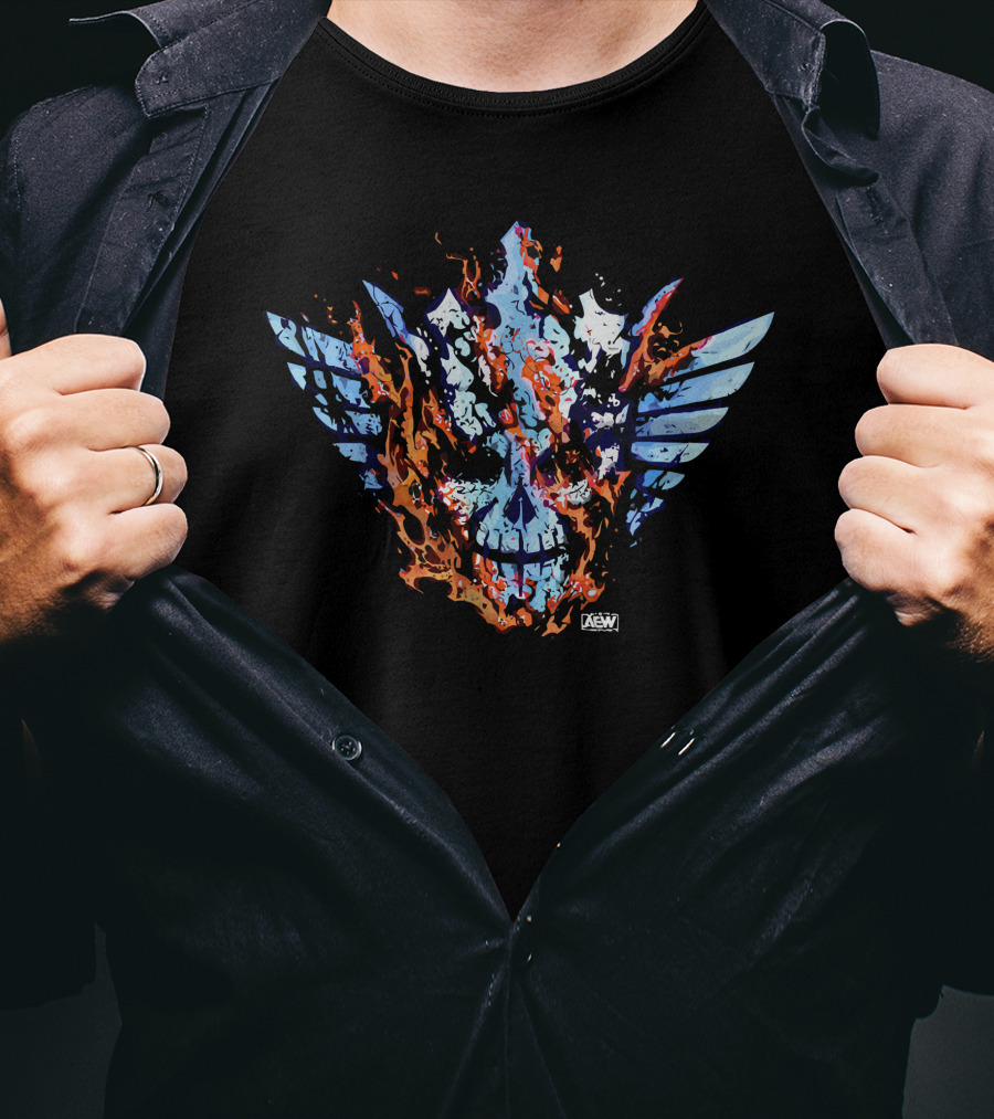 Cody Rhodes Flaming Skull AEW Wings T-Shirt