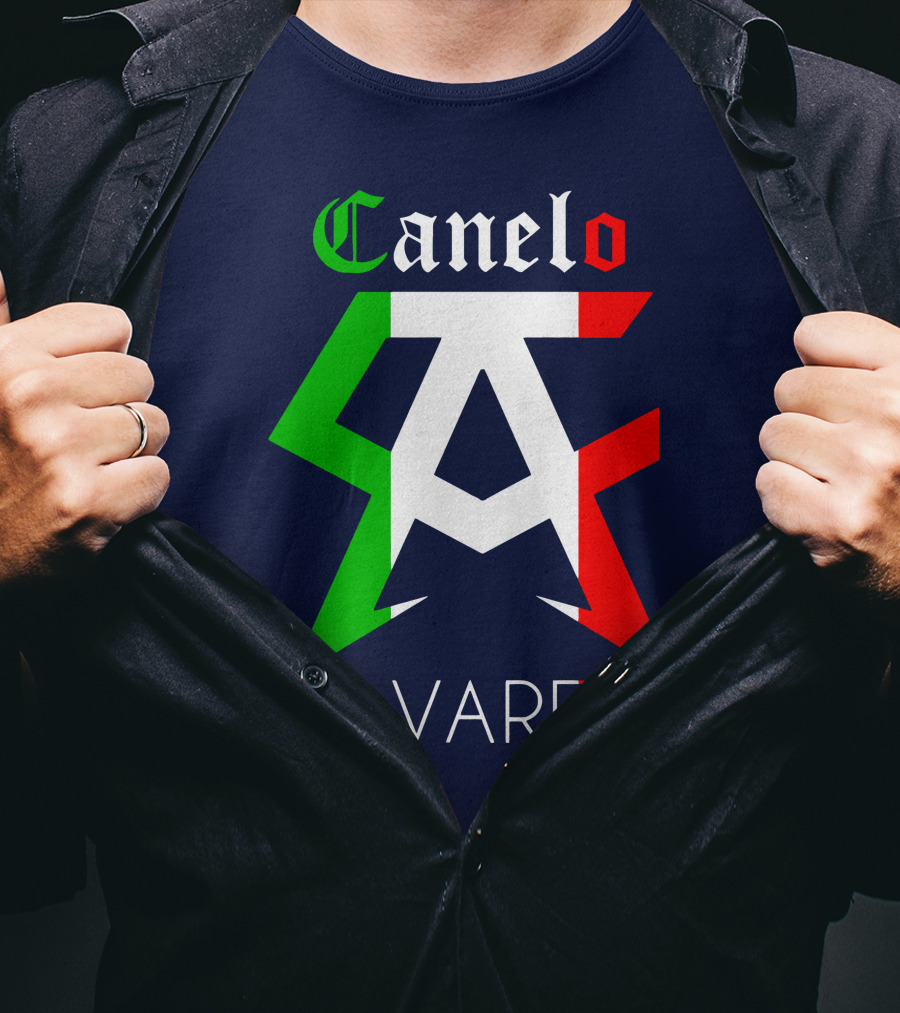 Canelo Alvarez Logo Mexican Flag Colors CA Initials T-Shirt