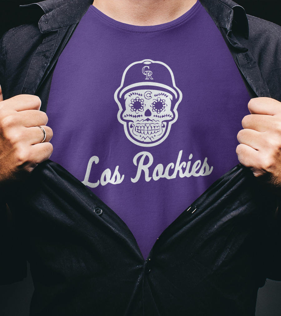 Los Rockies Calavera Sugar Skull Baseball Hat T-Shirt