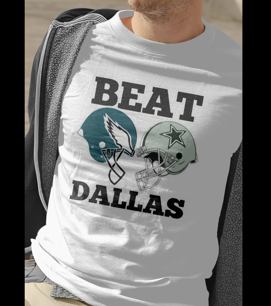 Beat Dallas Eagles Cowboys Football Helmets T-Shirt