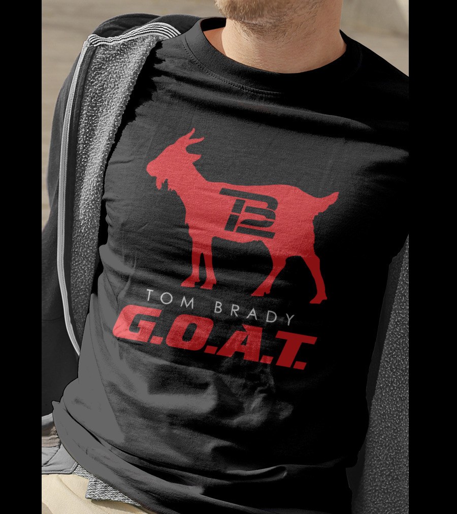 Tom Brady G.O.A.T. TB12 Logo Red Goat T-Shirt