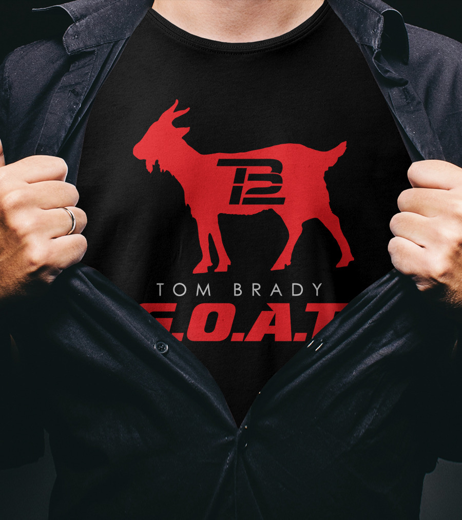 Tom Brady G.O.A.T. TB12 Logo Red Goat T-Shirt