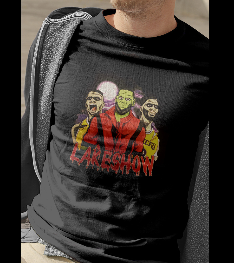 Lakeshow Halloween Russ Bron Brow Lakers Monster Trio T-Shirt