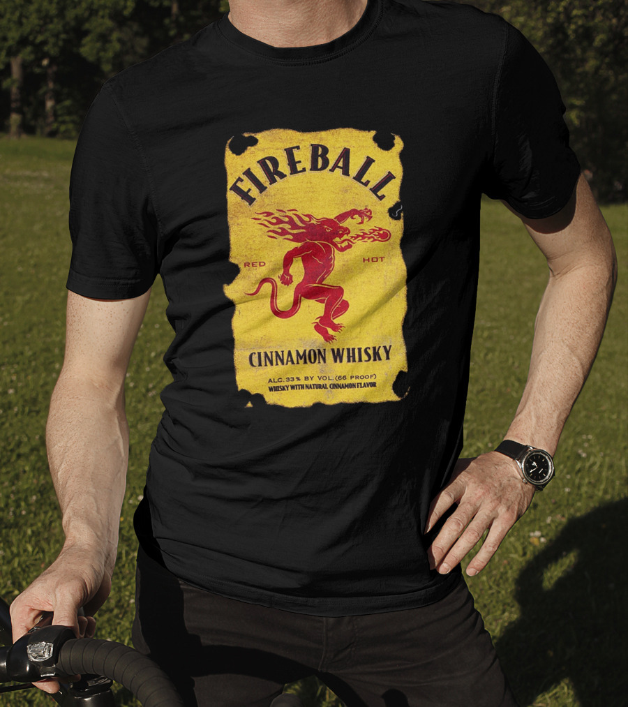 FIREBALL Red Hot Cinnamon Whisky Label ALC 33% By VOL (66 PROOF) T-Shirt