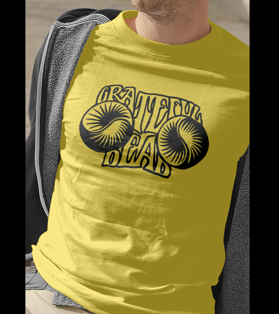 Grateful Dead Psychedelic Sunburst Yellow Background T-Shirt