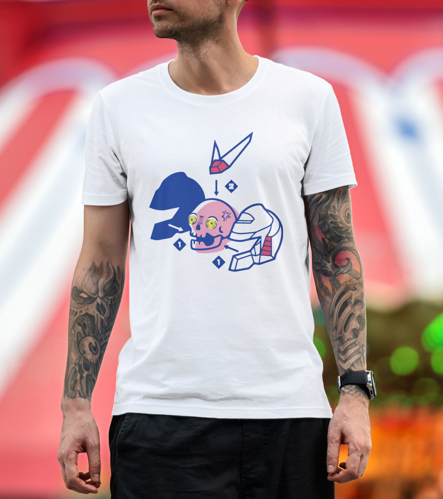 Pewdiepie Mecha Anatomy Skull Robot Disassembled T-Shirt