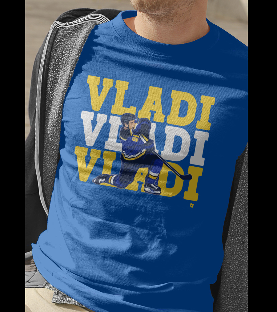 VLADI Chant Hockey Player In Blue And Yellow With Number 91 T-Shirt